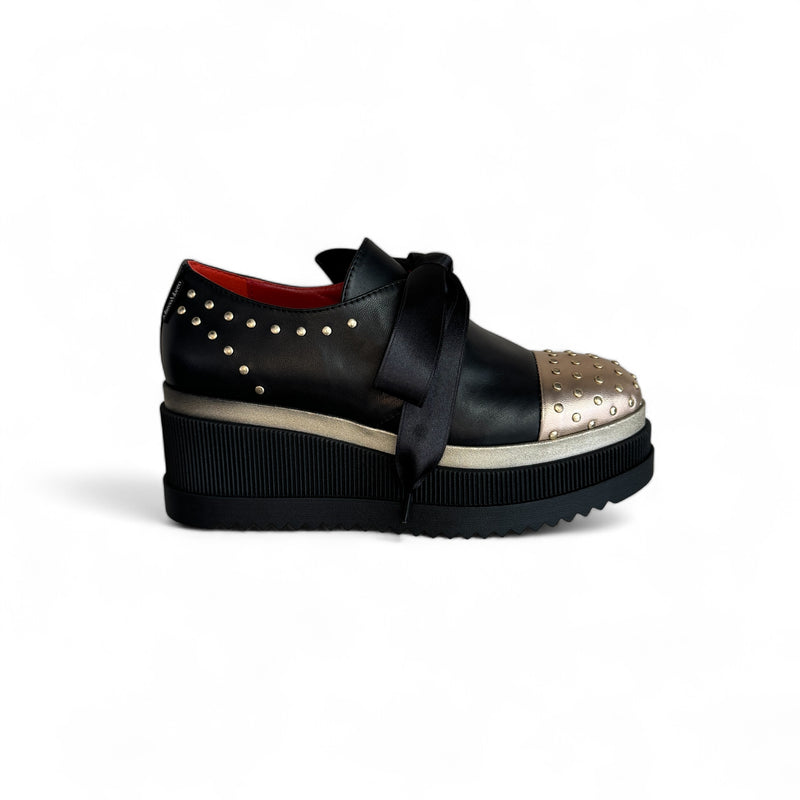 Marco Moreo Black & Gold Platform Shoe