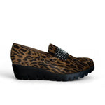 Wonders Leopard Print Wedge Loafer