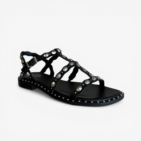 ASH Plus Black Silver Stud Sandals