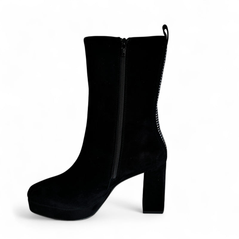 Marian Black Suede Platform Boot