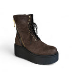 Marco Moreo Brown Suede Wedge Ankle Boot