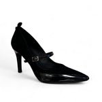 LODI Roala Black Suede & Leather Court Shoe