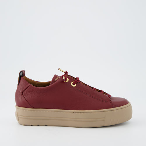 Paul Green Wine Leather Trainer
