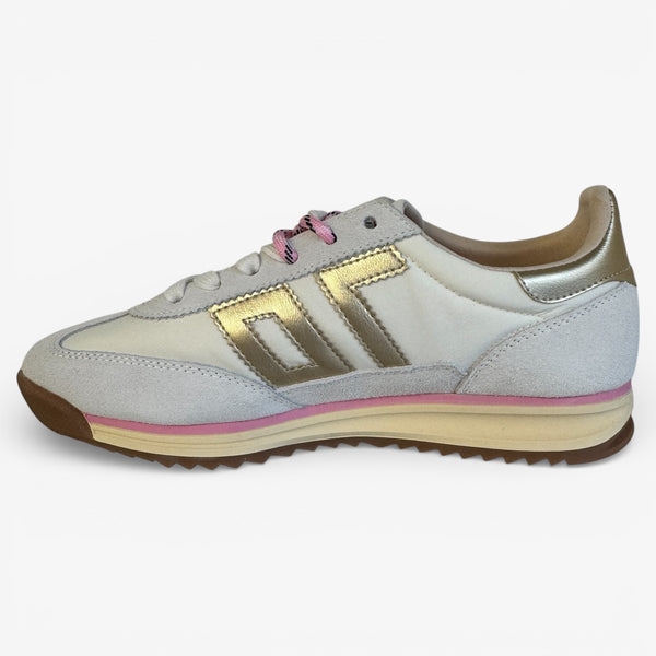 Back 70 Jogger White & Gold Trainer