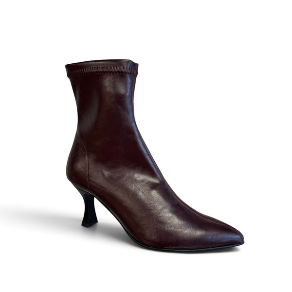 Miss Elastic Burgendy Sock Boot - 78042