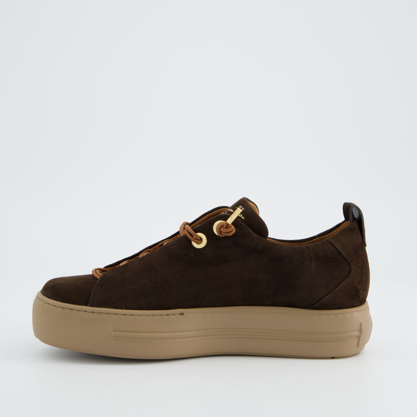 Paul Green Brown Suede Trainer - 5017-44