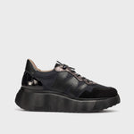 Wonders A-3631 Roma 31 Black Chunky Trainer