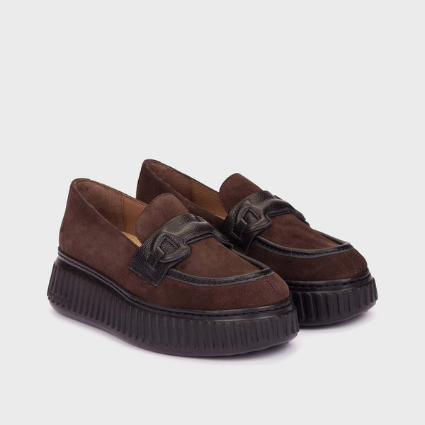 Wonders A-5203 Brown Chunky Loafer