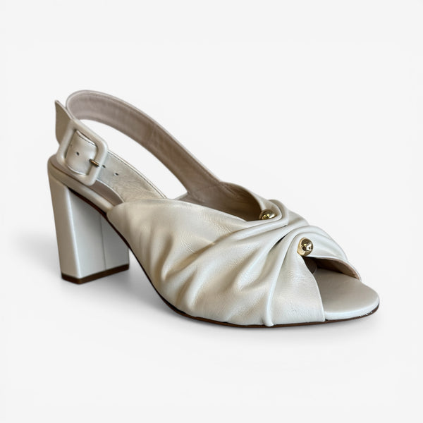 Marian Ivory Block Heel Sandal