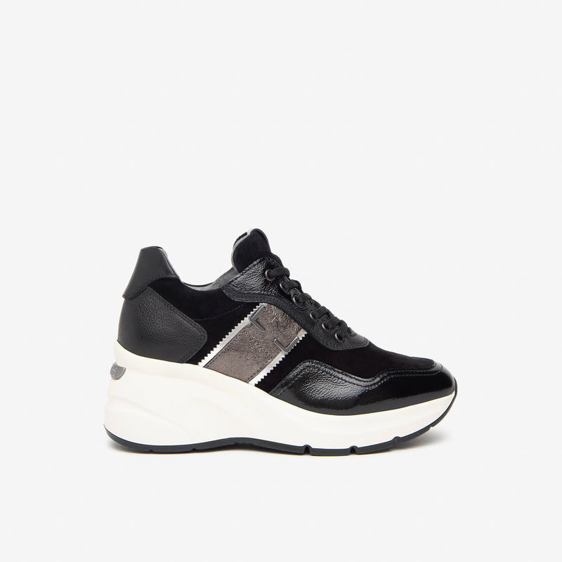 NeroGiardini Black High Wedge Trainer