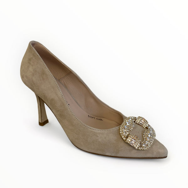 Marian Beige Suede Court Shoe