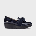 Wonders Romeo Navy Patent Wedge