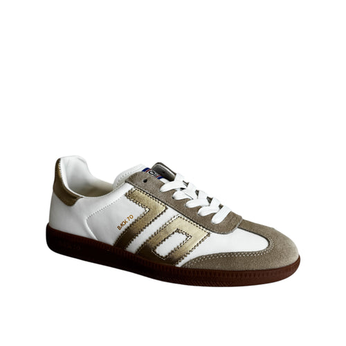 BACK 70 Cloud White & Metallic Gold Sneaker