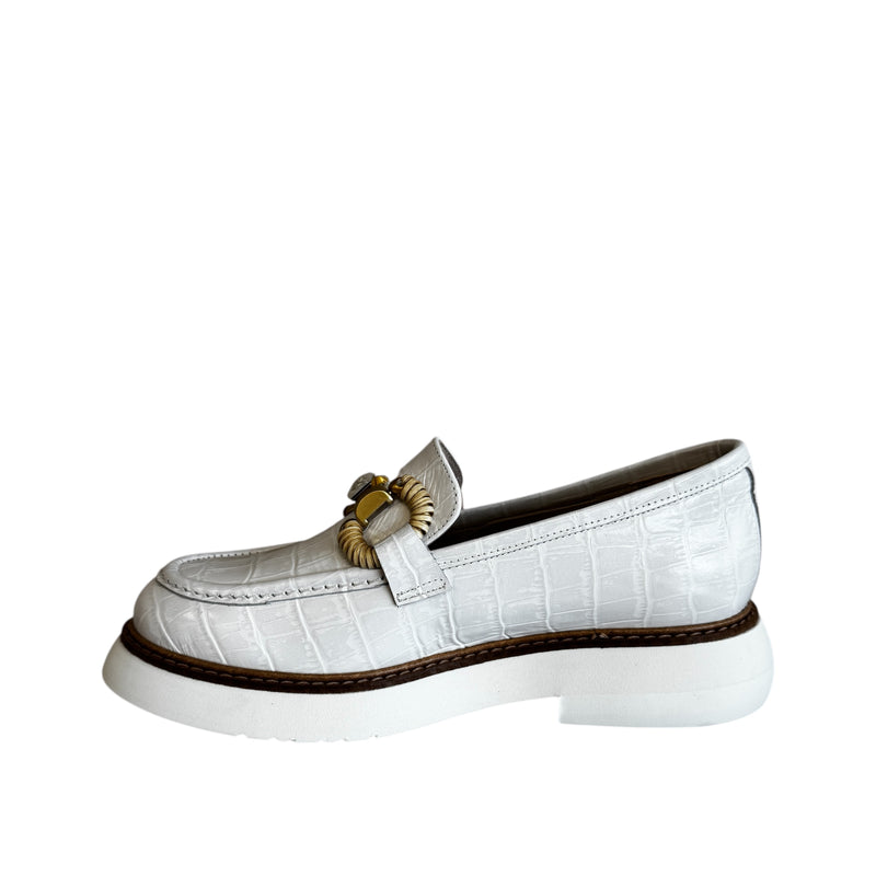 Marian White Chunky Loafers