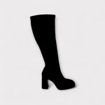 LODI Black Suede Knee High Platform Boot