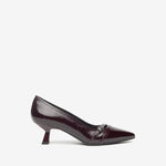 NeroGiardini Burgundy Patent Kitten Heel Shoe