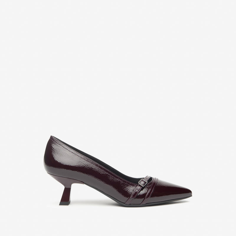 NeroGiardini Burgundy Patent Kitten Heel Shoe
