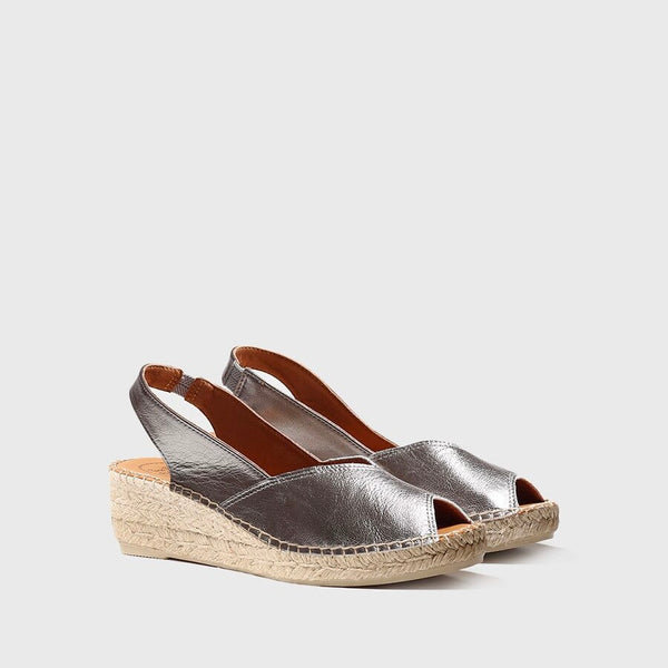 Toni Pons Bernia-P Wedge Espadrille in Acer (Silver)