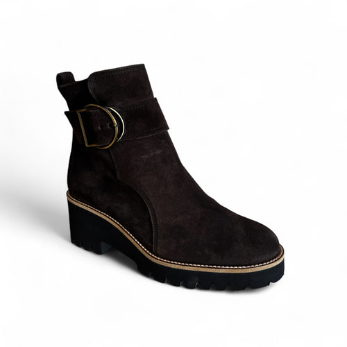 Paul Green Mocca (Brown) Suede Wedge Ankle Boot