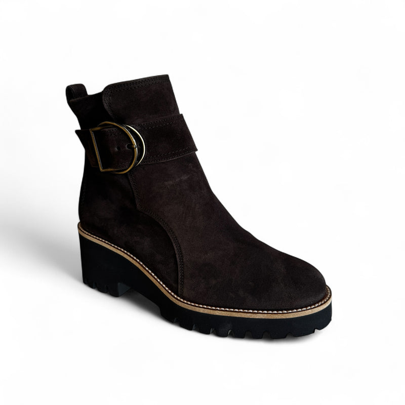 Paul Green Mocca (Brown) Suede Wedge Ankle Boot