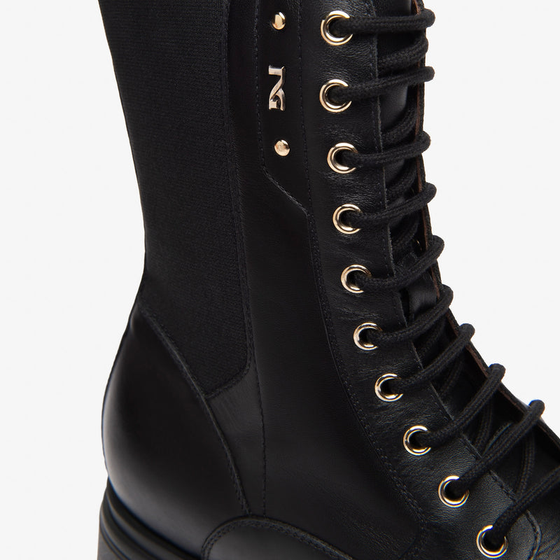 NeroGiardini Black Stretch Platform Boot
