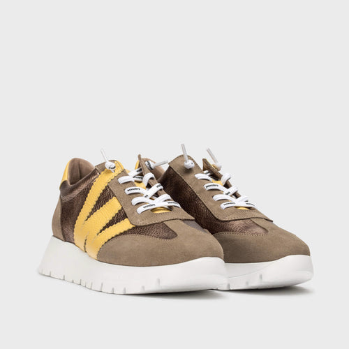 Wonders A-2476 Odisei Taupe/Yellow Trainer