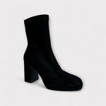LODI Black Suede Platform Sock Boot