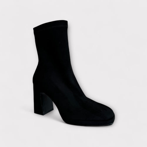 LODI Black Suede Platform Sock Boot