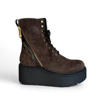 Marco Moreo Brown Suede Wedge Ankle Boot