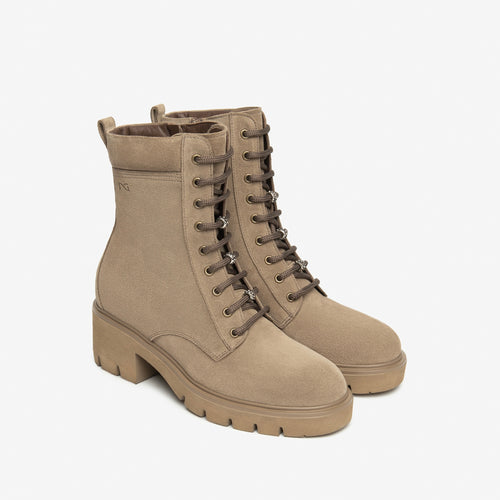 NeroGiardini Beige Suede Platform Boot