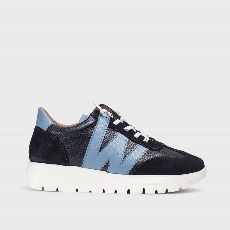 Wonders A-2476 Odisei 76 Navy Suede & Leather Trainer