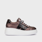 Wonders Ellen Pewter & Black Chunky Trainer
