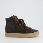 Paul Green Brown Leather Hi-Top Trainer