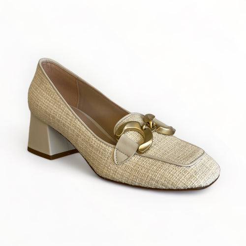 Marian Cream Block Heel Shoe