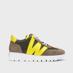 Wonders Meri Khaki & Lime Trainer