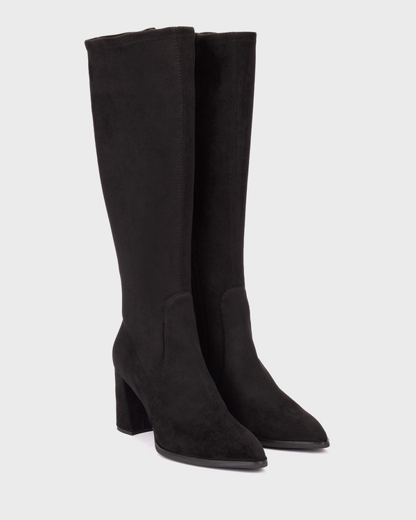 Wonders Black Stretch Knee Boot - M-5441