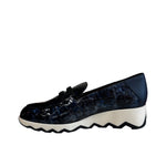 Wonders C-7612 Simón 12 Navy Patent Wedge Shoe