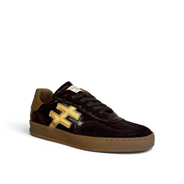 Another Trend Wine Patent & Suede Trainer