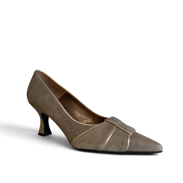 Marian Taupe Suede Court Shoe - 2505