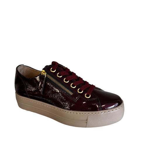 Paul Green Wine Patent Leather Trainer