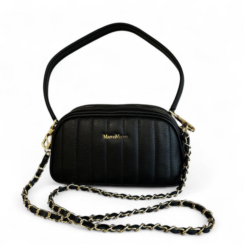 Marco Moreo Black Leather Crossbody Bag