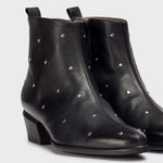 Wonders Black Boot with Silver Studs