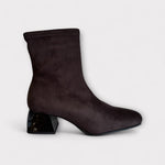 Miss Elastic Brown Stretch Ankle Boot