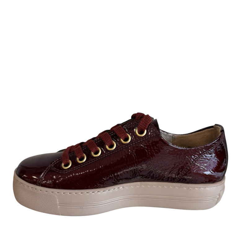 Paul Green Wine Patent Leather Trainer