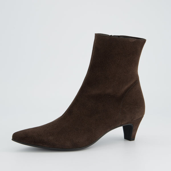 Paul Green Brown Suede Kitten Heel Boot