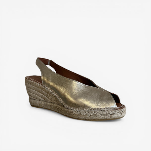 Viguera Elista Gold Peeptoe Sandal