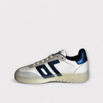 Back 70 Boston White Leather & Metallic Blue Trainer