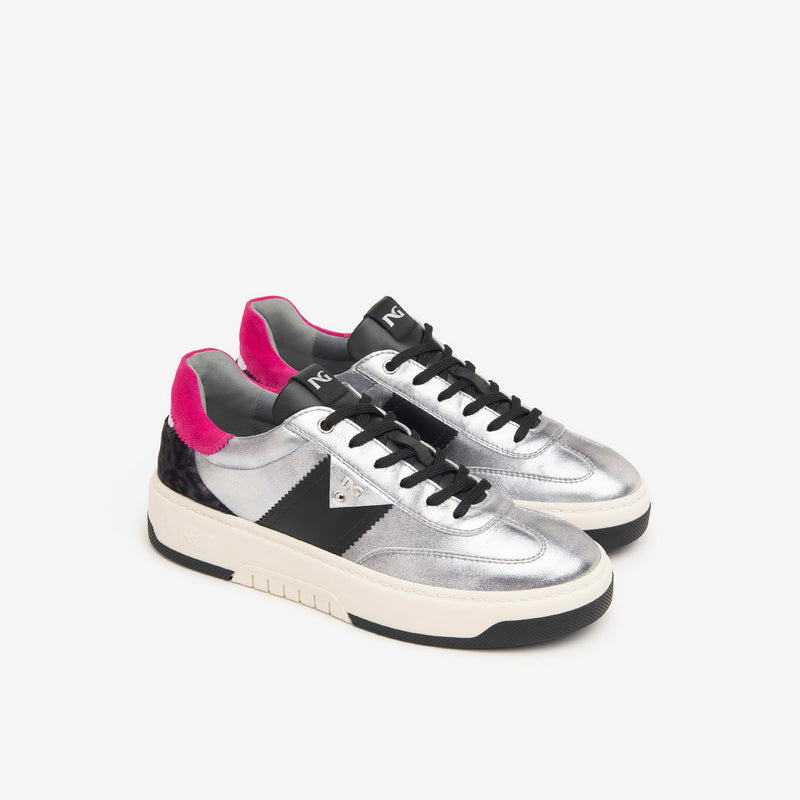 NeroGiardini Silver & Black Trainer