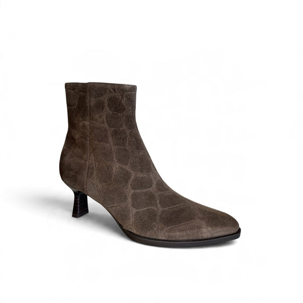 UNISA Lomas Taupe Croc Suede Ankle Boot