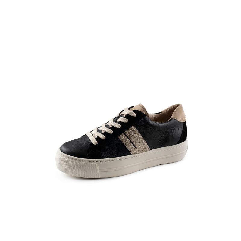 Paul Green Black Leather Trainers